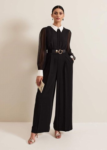 Phase Eight Nerissa Collar Jumpsuit Black USA | 9170863-UI